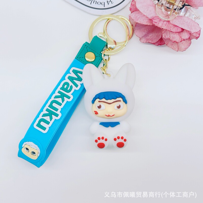 新款背带裤可爱钥匙扣创意卡通动漫 小羊拉布布汽车挂件 包包配饰|undefined
