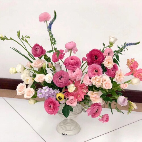 American country retro high-foot flowerpot wrought iron dried flower vase B&B hotel vase ornaments shooting props