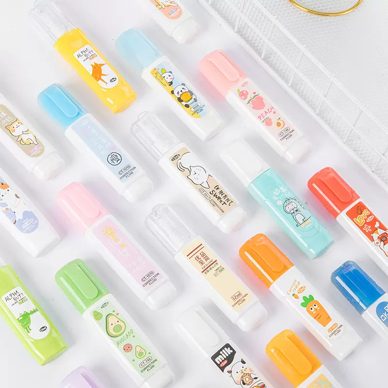 实惠装涂改液白色顺畅修正液快干型学生款大容量可爱环保