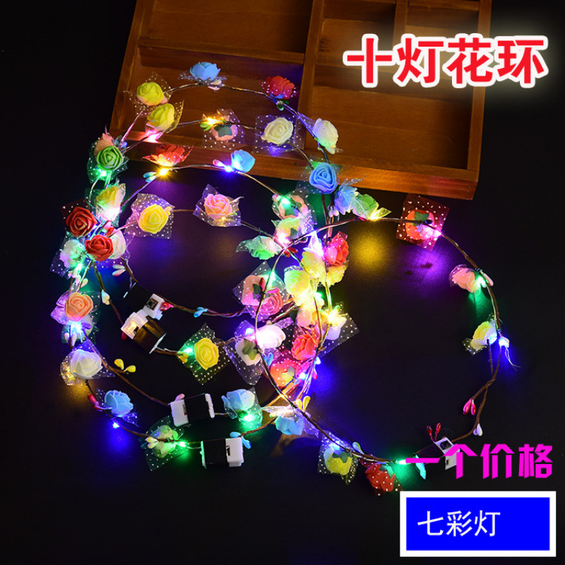 Concierto de apoyo accesorios luminosos toque de cabeza corn de ciervo corn de buey corn de cabello bandas de lámpara orejas de conejo corona al por mayor