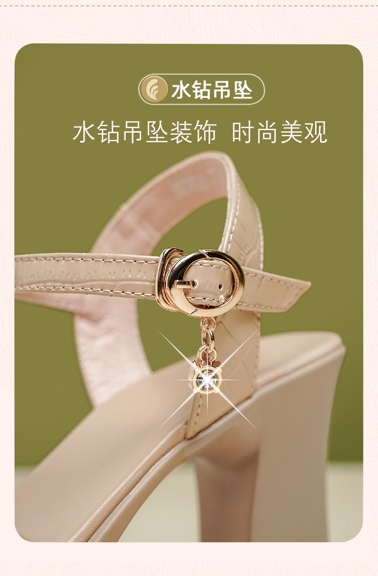 Sandal nữ da thật gót vuông 6 cm đế chống thấm, form thoải mái size lớn — Mơ (gót vừa 6.0CM) chi tiết 18
