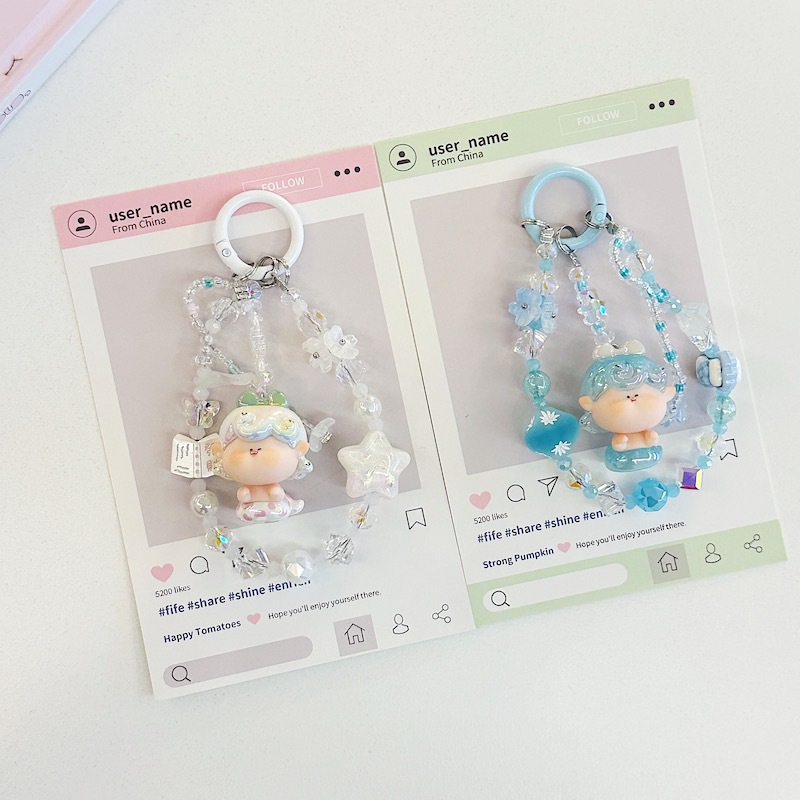 Genuine Lilith lindo grano pintura al óleo estrella nueva aleación cristal resina linda cadena de teléfono móvil bolso colgante de teléfono móvil