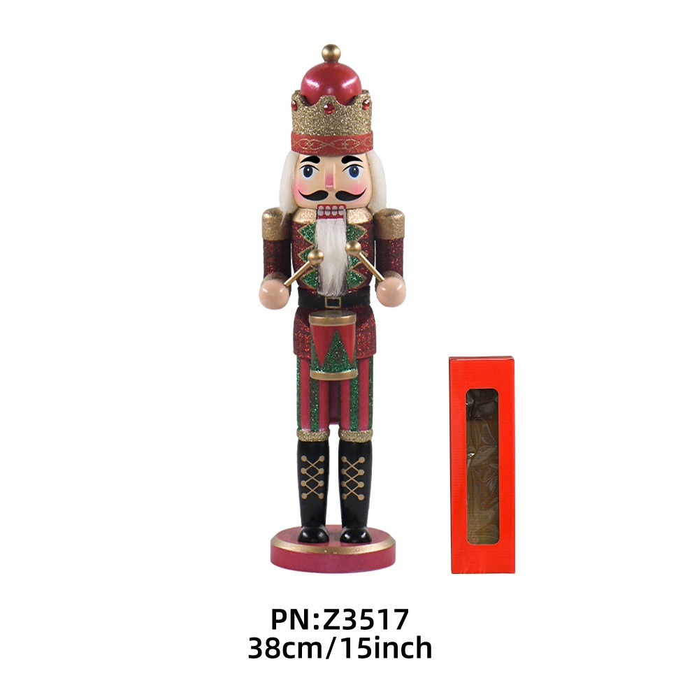 Transfronterizos 35cm pan de jengibre hombre calendario chef nuez soldados decoraciones navideñas fábrica de muñecas de madera al por mayor