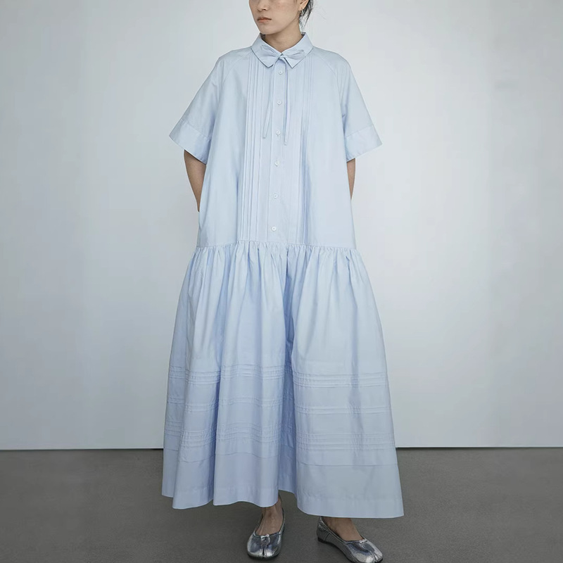 Kaneko Japanese-Style Spring and Summer Retro Three-Dimensional Shirt Dress for Women, Loose and Slimming Long Dress, Simple and Elegant Long Dress Kaneko Japanese-Style Spring and Summer Retro Three-Dimensional Shirt Dress for Women, Loose and Slimming Long Dress, Simple and Elegant Long Dress