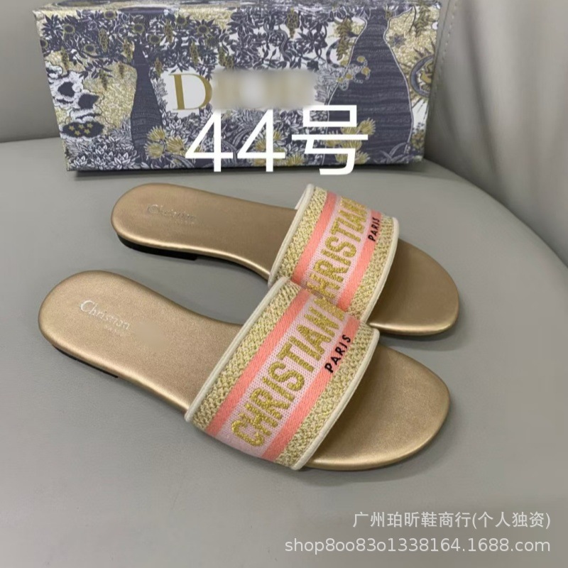 Zapatillas clásicas de alta versión D casa bordadas en una línea Zapatillas de piel de oveja para mujer