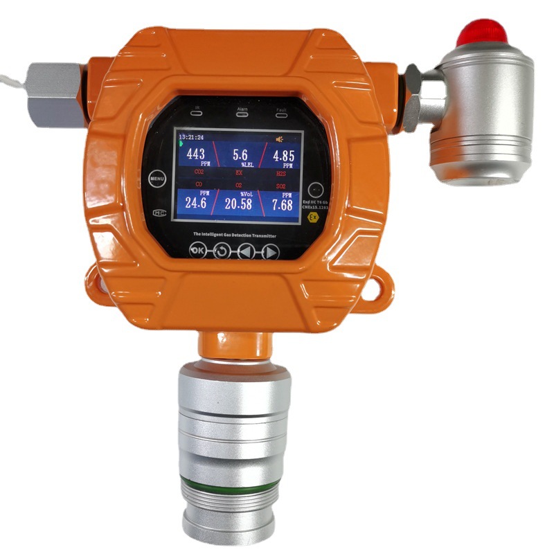 固定式一氧化碳甲烷报警器四合一氧气在线检测仪硫化氢浓度探测器