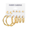 Zirconium from pearl, earrings, jewelry, accessory, set, European style, 2021 collection, wholesale