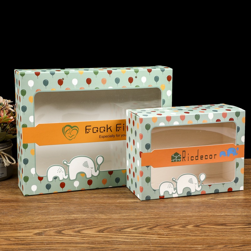 批发透明开窗包装纸盒白卡纸可视毛巾纸盒化妆品内衣纸盒印刷logo