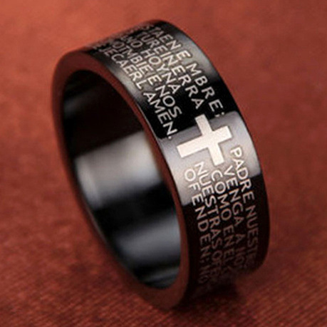 men's matte retro ring stainless steel