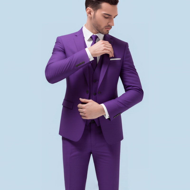 Abito da sposo da uomo 2025, vestibilità slim fit, casual da lavoro, tre pezzi, taglie forti_voghion.com