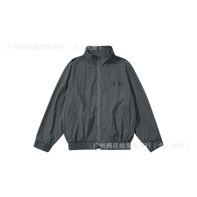 韩国aeae冲锋衣印花外套春秋季2025新款美式复古休闲宽松夹克立领|undefined