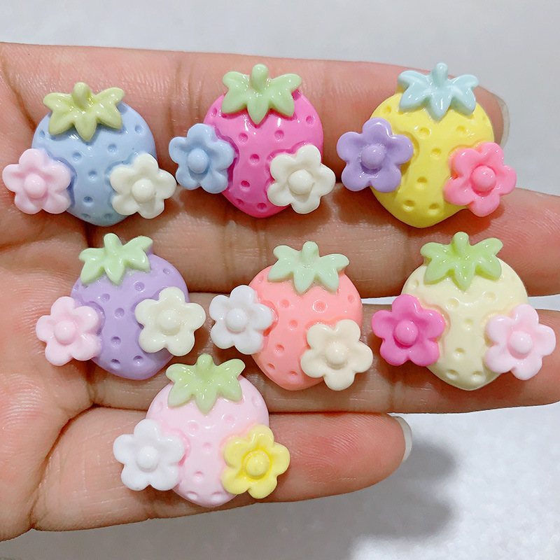 Glossy Strawberry Flower Resin Accessories DIY Cream Glue Mobile Phone Case Refrigerator Patch Hole Shoe Key Chain Accessories Glossy Strawberry Flower Resin Accessories DIY Cream Glue Mobile Phone Case Refrigerator Patch Hole Shoe Key Chain Accessories
