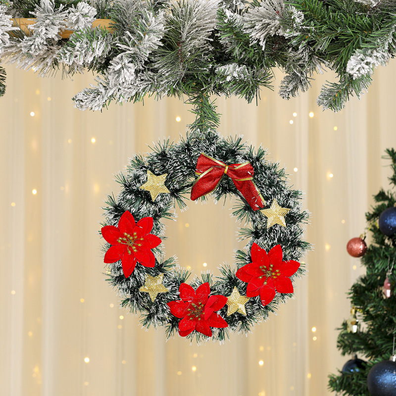 国境を越えた新しいクリスマス装飾花輪クリスマスガーランドホテルショッピングモール装飾ドア吊り松葉装飾品|undefined