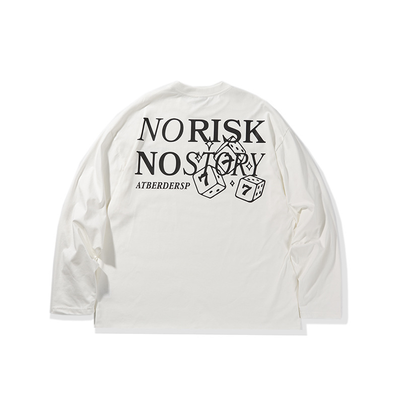 Nanxia New Spring Style Japanese-Style Back-Printed Round-Neck T-Shirt Trendy Brand Ins Retro Couple Sweatshirt Loose Fit