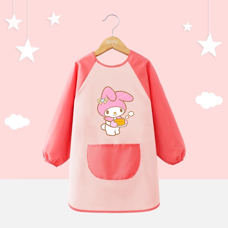 子供用エプロン絵画服幼稚園スタジオアートベルクロ長袖防水防汚よだれかけスモック逆着用|undefined