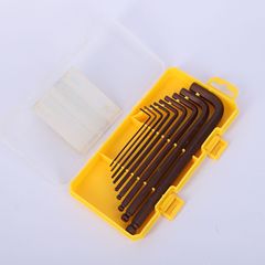 S2 hex wrench wholesale antique bronze red L-shaped ball head hex wrench high carbon steel hex socket set of nine