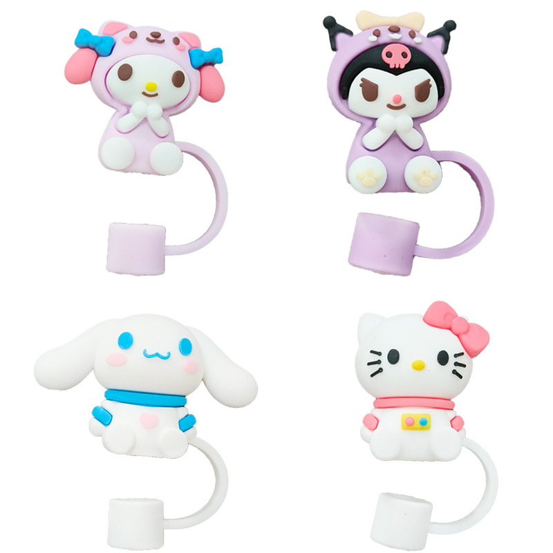 超火サンリオ玉桂犬かわいい3d立体循環可能ストローキャップ防塵プラグストローは10mmストローに適している|undefined