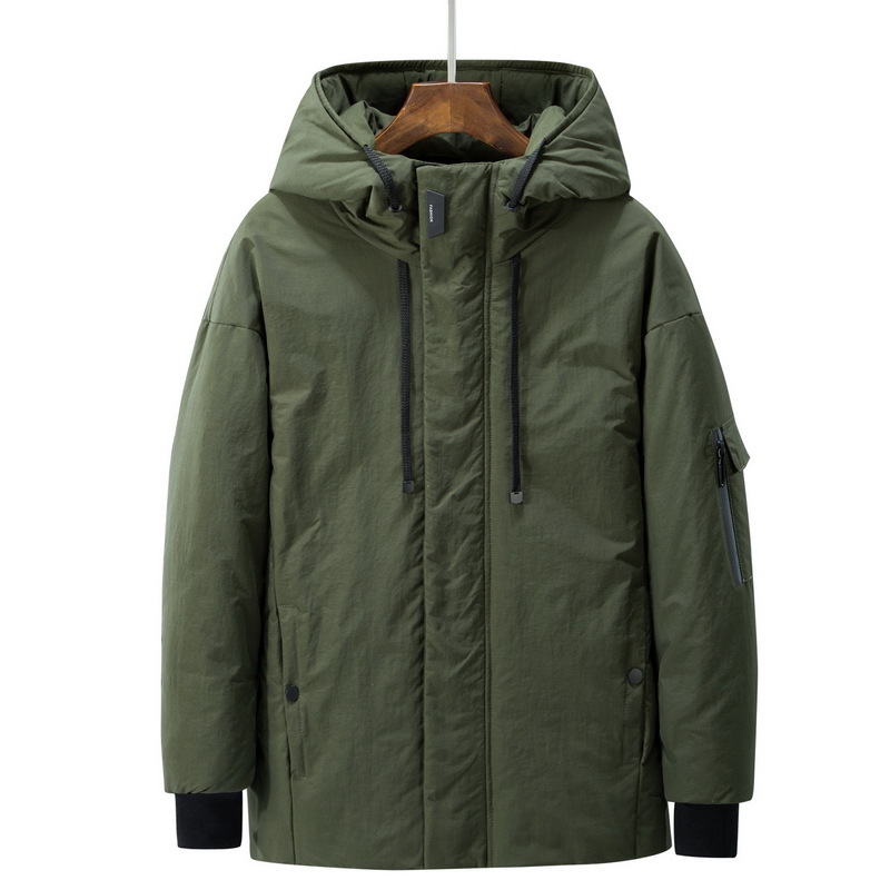 Chaqueta corta de los hombres de invierno engrosada estudiante guapo Juventud con capucha ropa de trabajo abrigo de invierno de los hombres moda