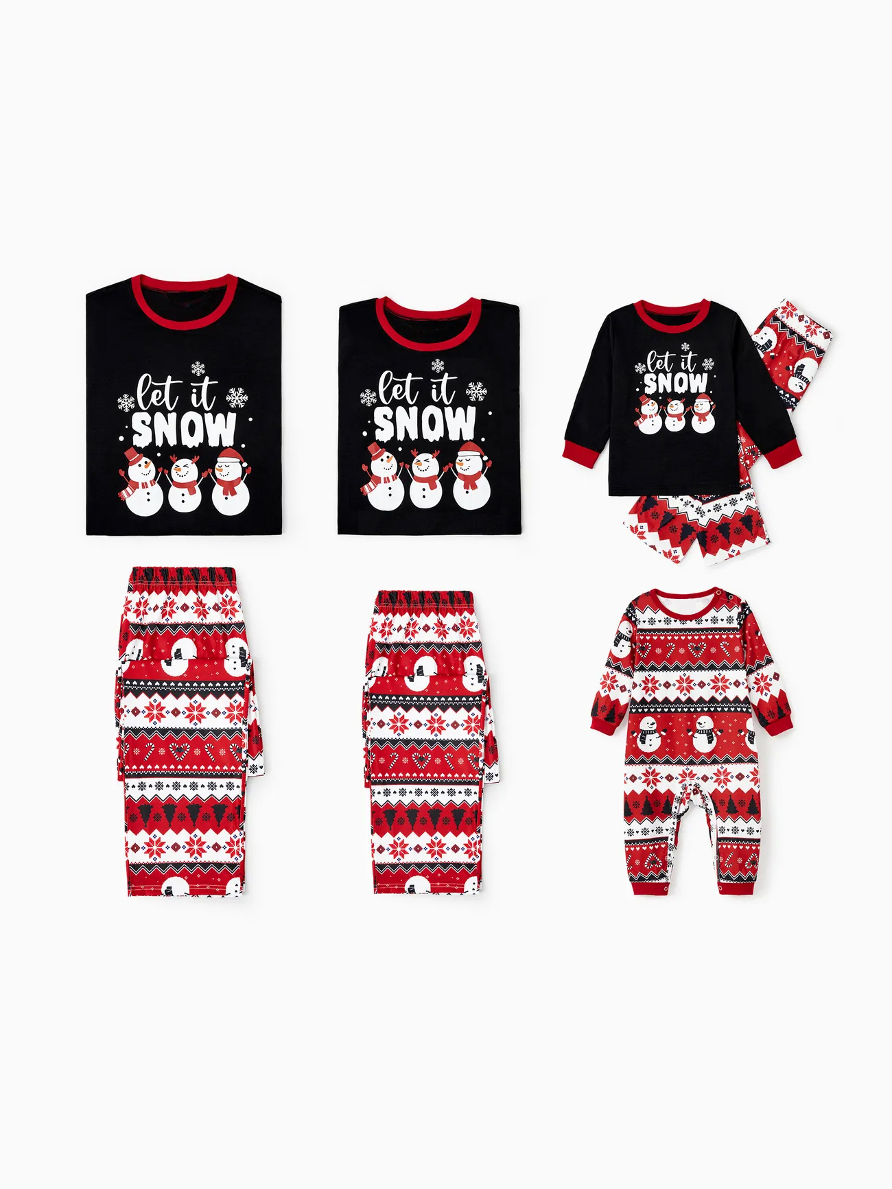 Autumn And Winter Printed Home Clothes Pajamas Set Christmas Hat Parent Child Wear_voghion.com