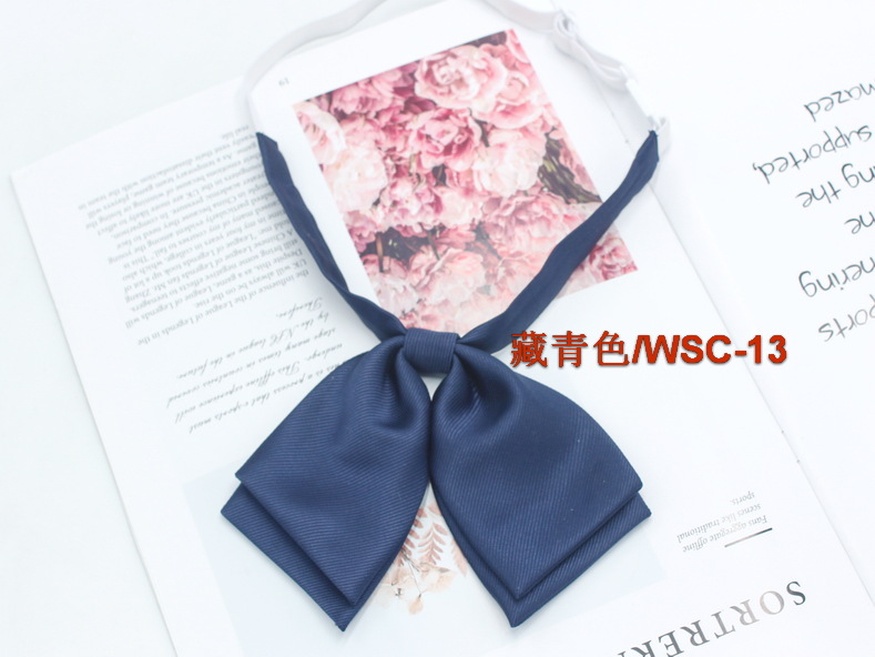 Directo de fábrica de color sólido de doble capa de sarga pajarita uniforme escolar de las niñas a juego arco coreano casual JK pajarita collar flor