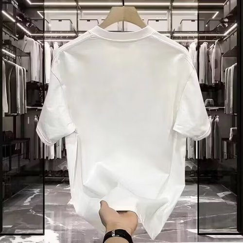 Heavyweight pure cotton short-sleeve T-shirt casual fashion men and women's summer ins white match crew neck top trendy versatile men half-sleeve