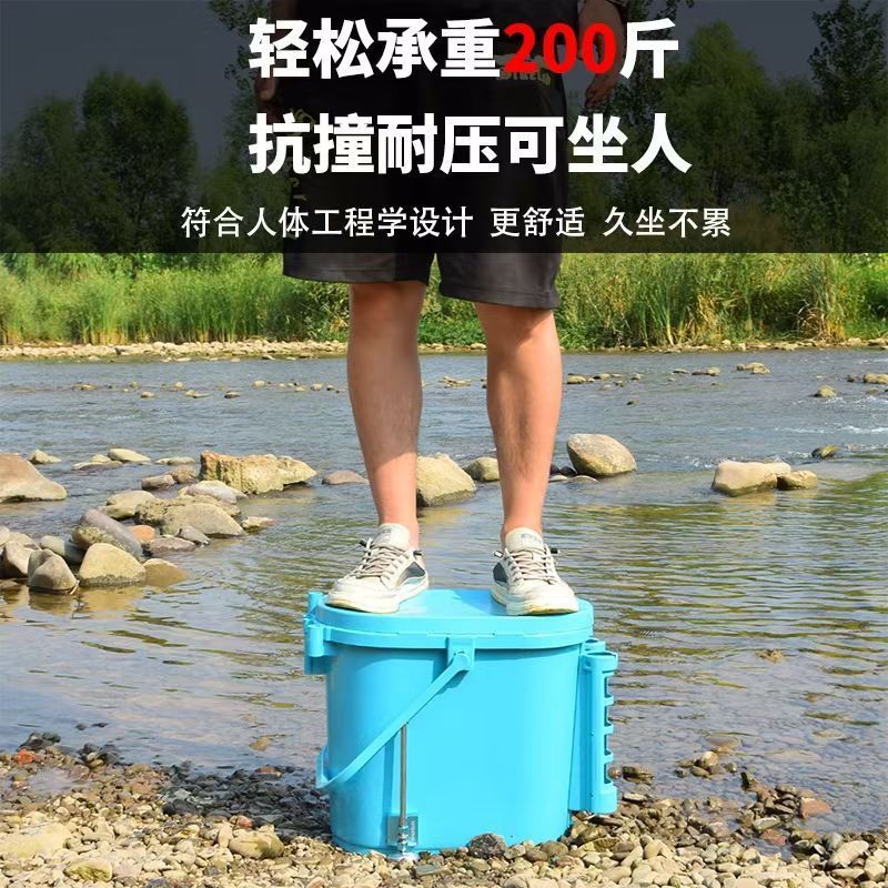 厚みのある釣りバケツ、座れるポータブルバケツ、ハードシェル釣りボックス、釣り生魚バケツ、釣り箱、野生釣り専用釣りバケツ、送料無料工場|undefined