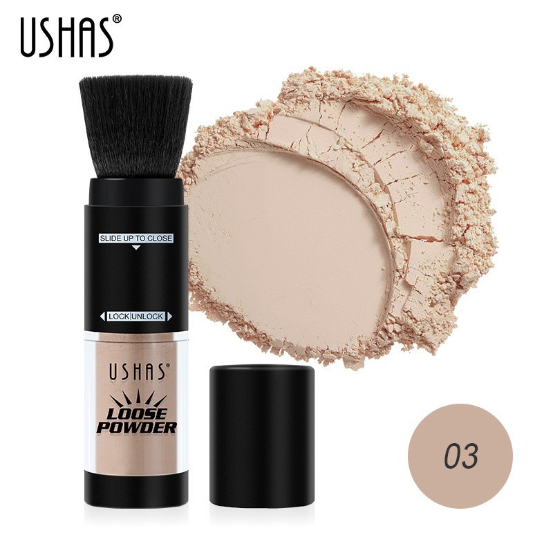 USHAS punto transfronterizo venta caliente color mate tono de piel medio polvo suelto polvo de maquillaje en polvo impermeable 6 colores 24