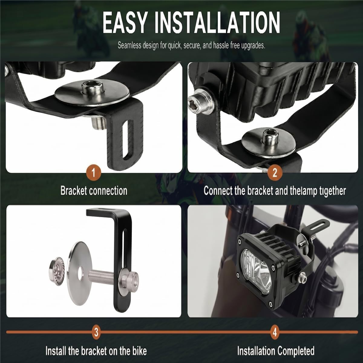The New 3inch Spotlight Mountain Bike Electric Vehicle Is Suitable for Ridstarq20 Off-Road Vehicle Work Lights with Super Bright and Strong Light