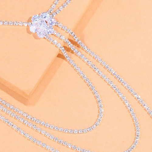 Amazon best-selling floral-style water diamond shoulder chain, bride ethnic multi-layer shoulder ornament, cross-border accessory body chain