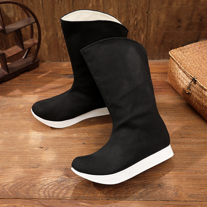 [shangxin Winter más terciopelo] traje antiguo artes marciales Jinyi Wei hanfu zapatos masculinos tubo largo oficial retro botas de jabón de boda chino