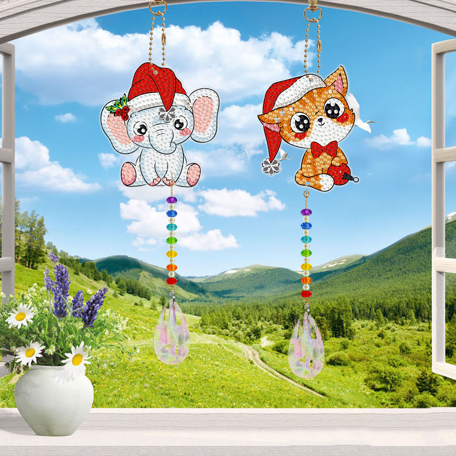 Accesorios para pintura de diamantes DIY: Llavero colgante de mariposa con diamantes de imitación, edición de primavera, pintura decorativa de doble cara, disponible para distribución y venta al por mayor