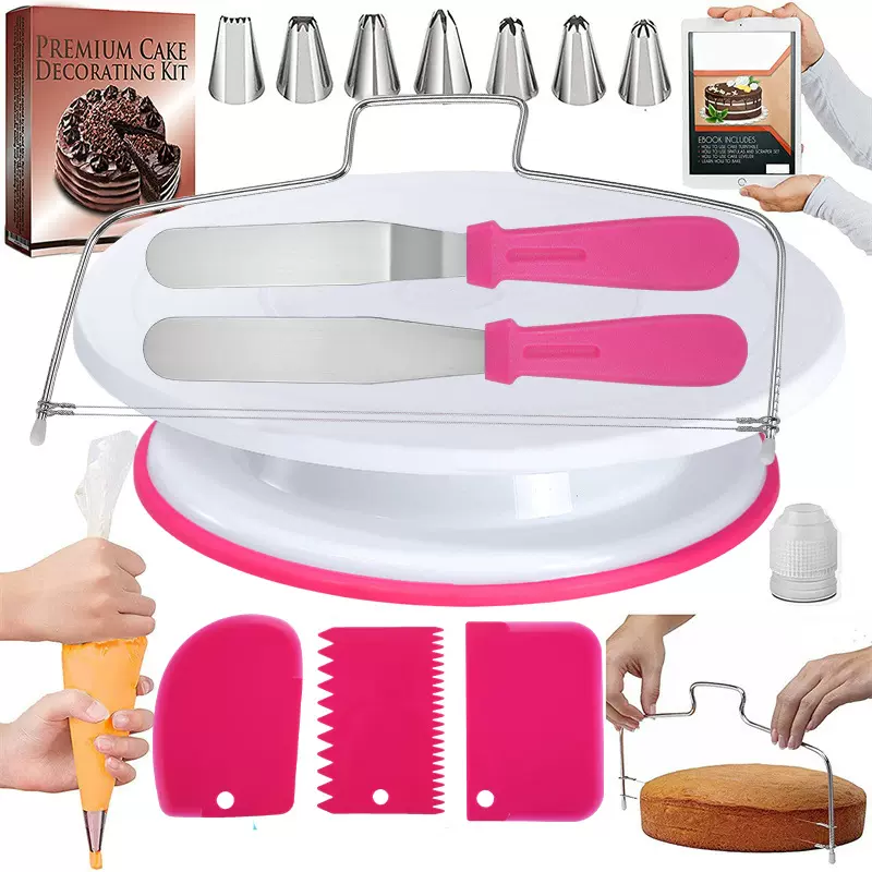 亚马逊跨境热销35件套蛋糕转台奶油套装 烘焙用品工具厂家批发