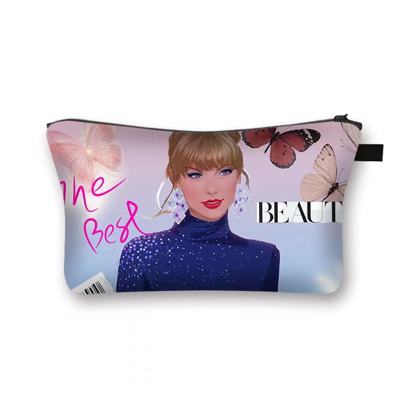 Amazon estilo caliente Taylor Swift bolsa de cosméticos bolsa de almacenamiento de gran capacidad bolsa de mano de moda con estampado femenino de moho