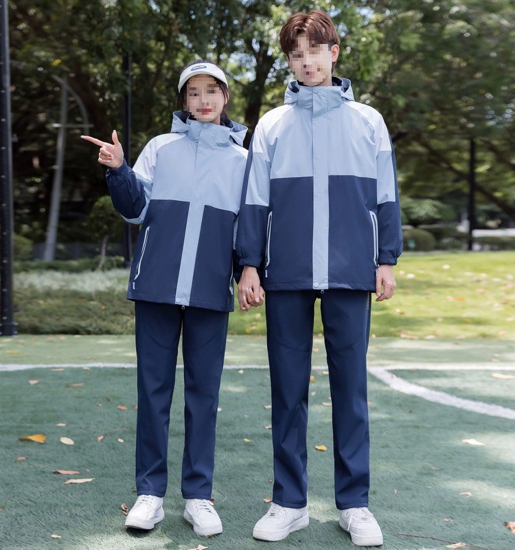 Зимняя школьная форма, куртка для учащихся средней школы, комплект из трех предметов, костюм школьной формы для младших школьников, мужская и женская спортивная одежда в студенческом стиле.