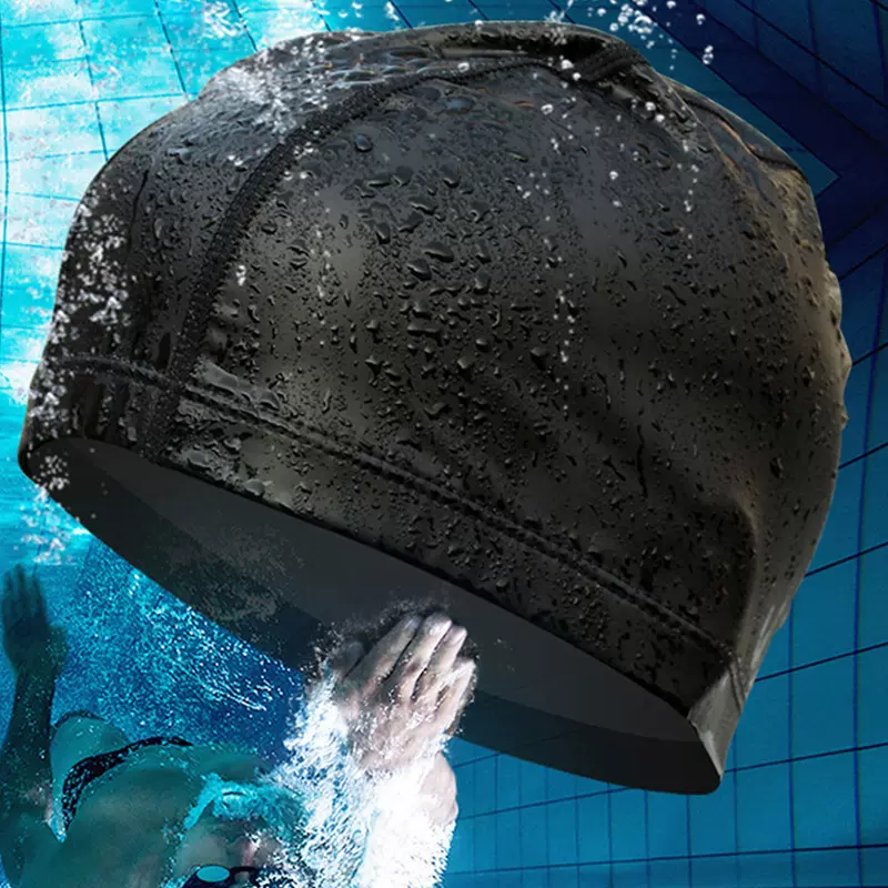 防水透气舒适PU游泳帽批发大号不勒头泳帽成年男女PU涂层游泳帽