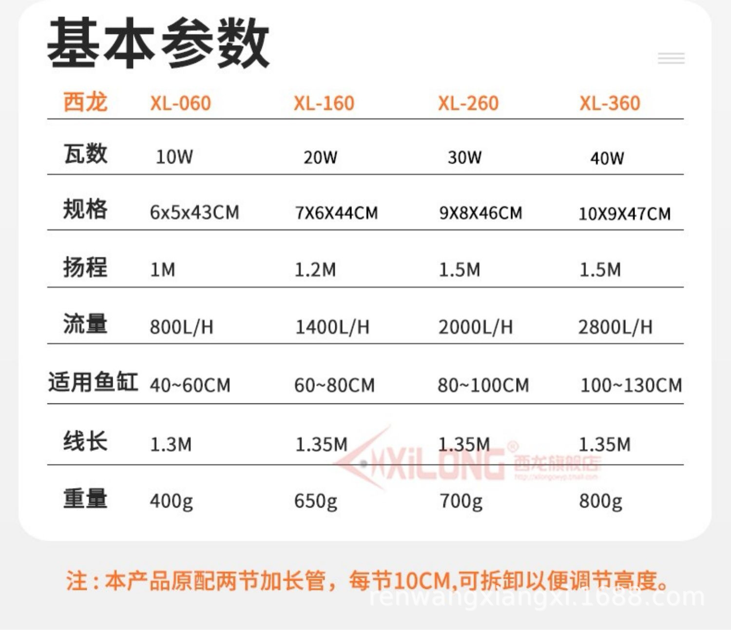西龙三合一测出水泵头XL-060 160 260 360 (