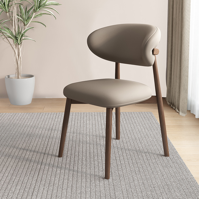 Silla de comedor de madera sólida nórdica, silla de respaldo de paquete blando, taburetes de hoteles, hoteles, casas de muestra, centro de exhibición, sillas de negociación