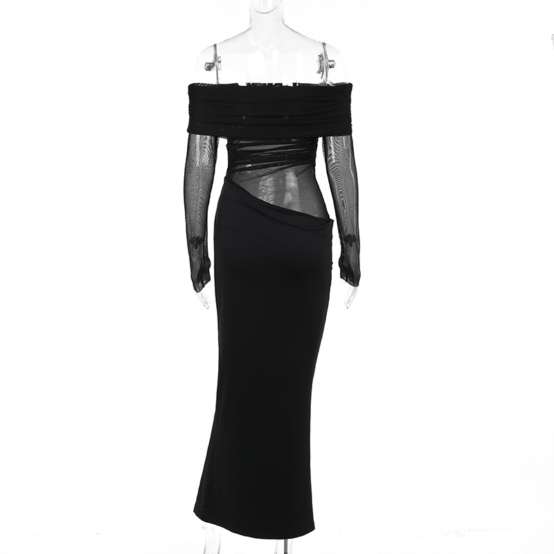 Summer Maxi Dress Sexy Off The Shoulder Mesh Hollow Out Cutout Dress Women 7 Summer Maxi Dress Sexy Off The Shoulder Mesh Hollow Out Cutout Dress Women