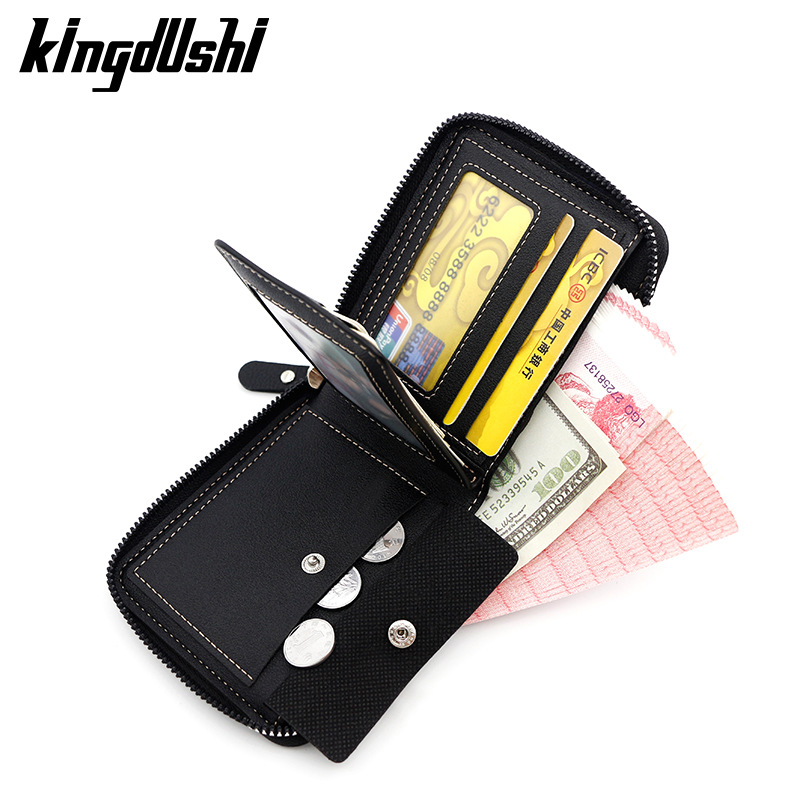 Europa y América retro hombre corto bolso de brazaleta de gran capacidad multi-tarjeta bisagra bolso de tarjetas de hombre bolso de cambio