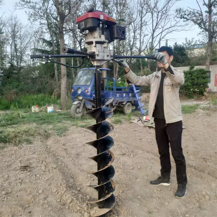 小蜜蜂光伏钻孔机山地太阳能灌注桩人工打孔机手持带架子钻电杆洞
