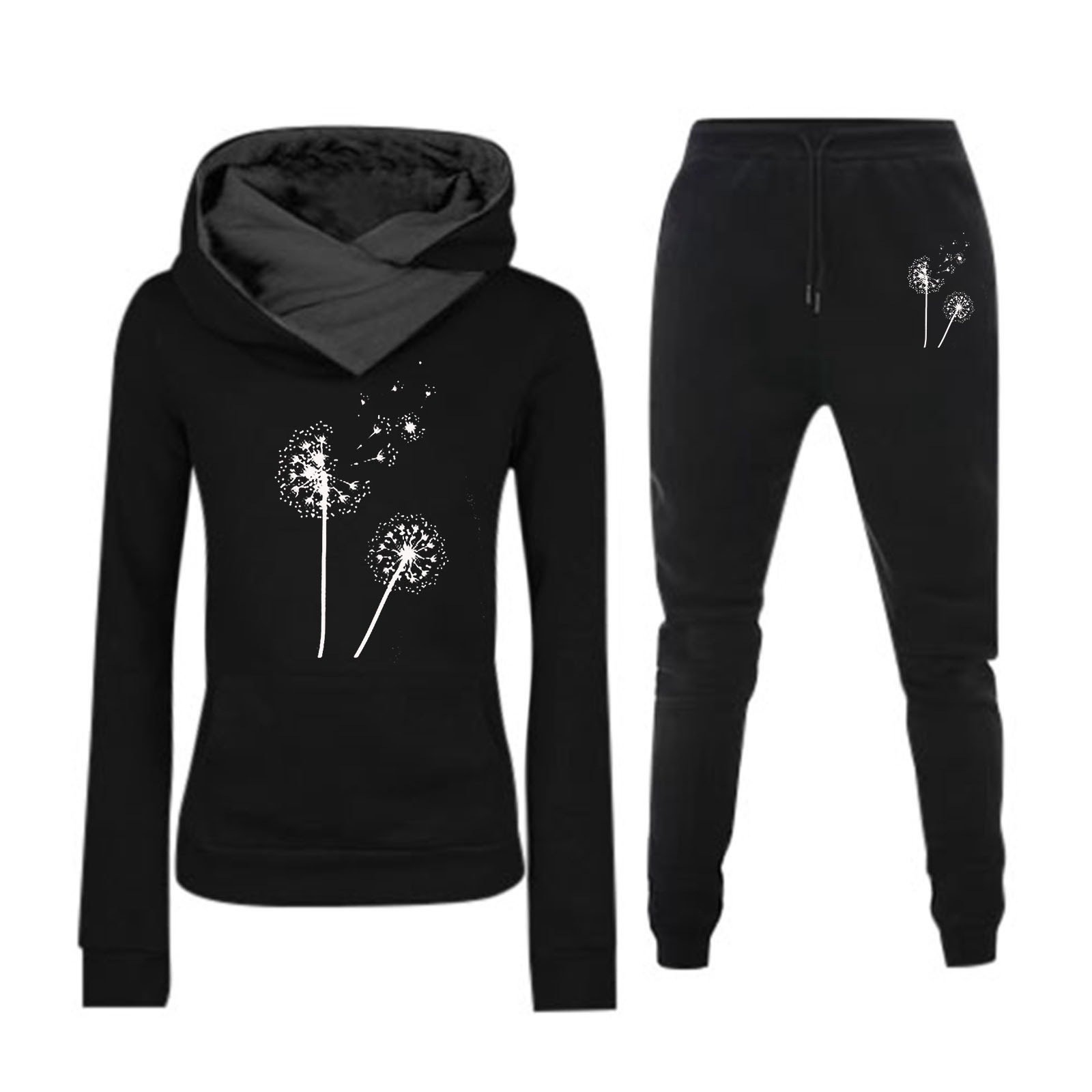 2024 comercio exterior transfronterizo otoño y invierno nuevos pantalones largos ropa de mujer al por mayor con chaqueta deportiva encapuchada de lana