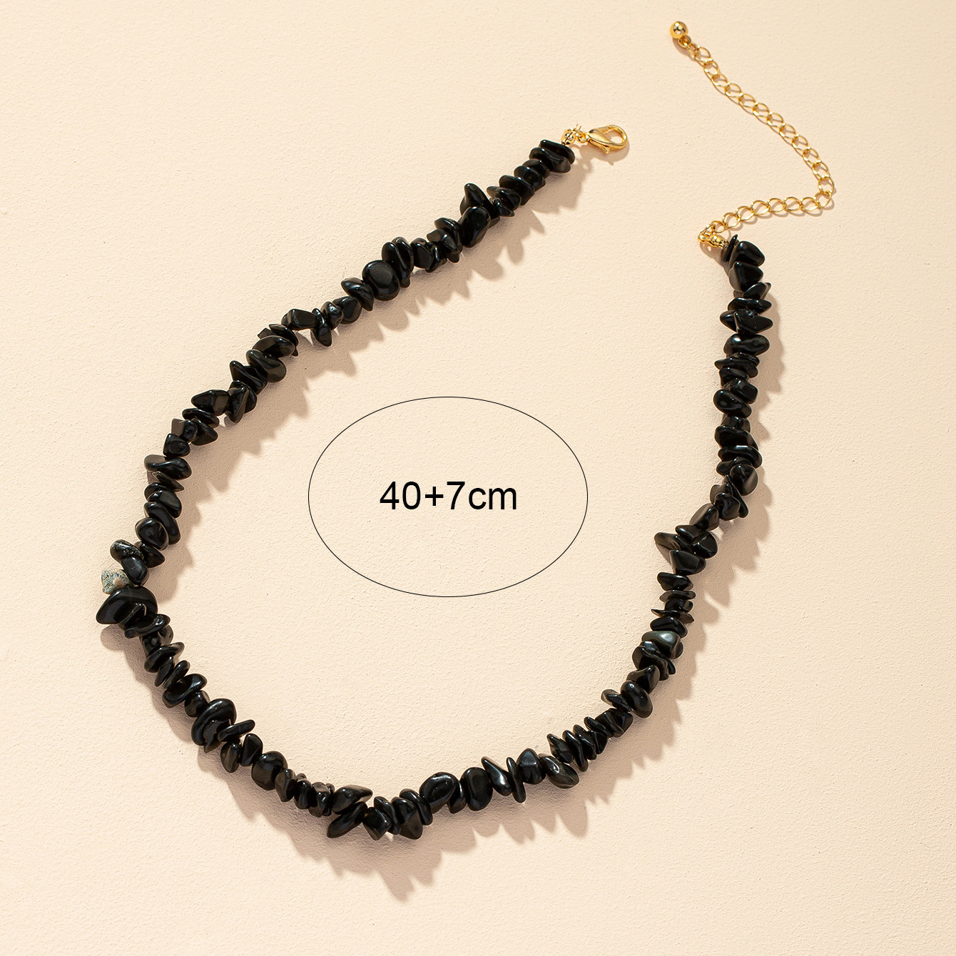 Europe And America Cross Border Popular 1 Stone Necklace Sweater Chain Korean Fashion Woven Black Geometric Ornament display picture 4