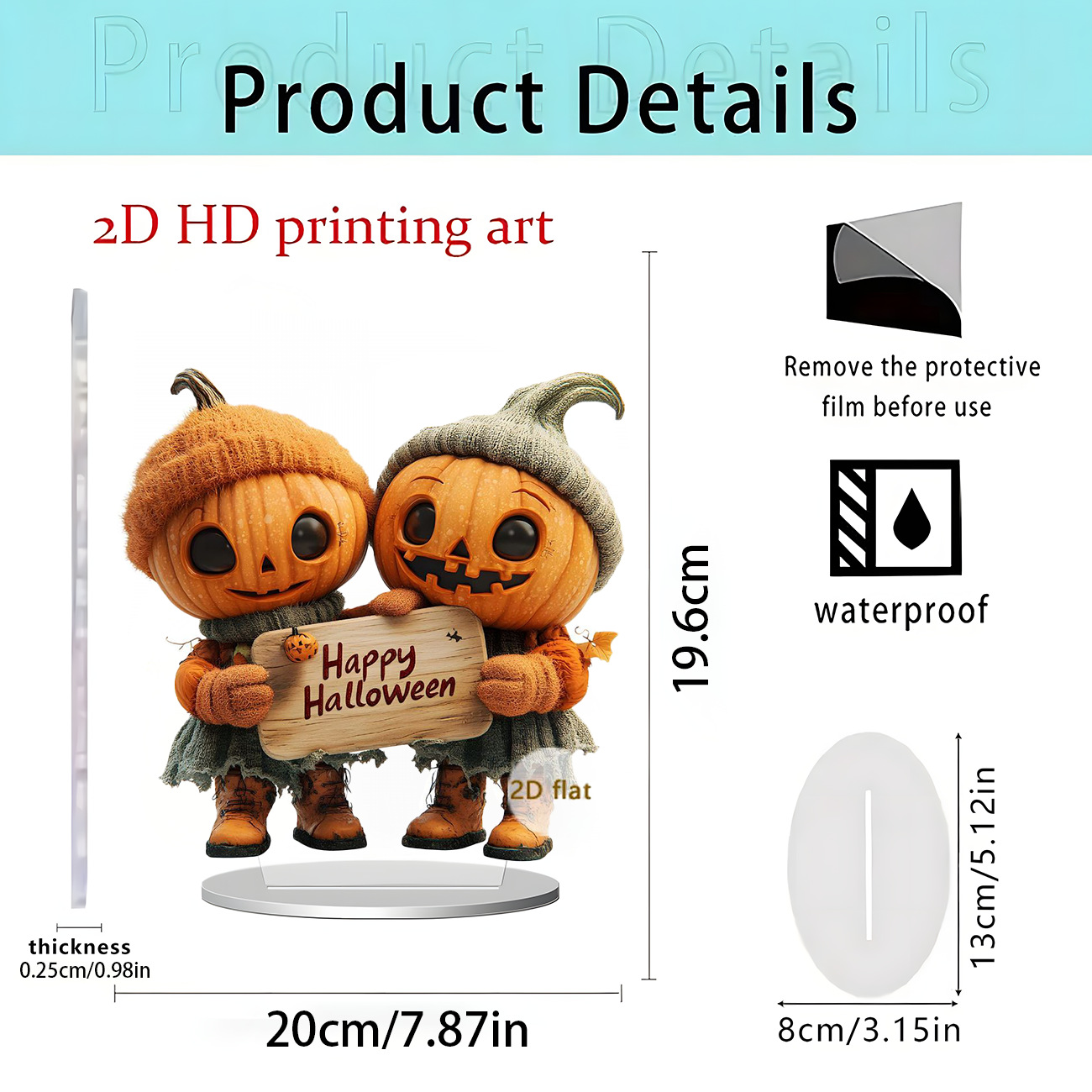 Transfronterizo Amazon Halloween Navidad Mesa Bandera Fiesta Decoración Acrílico 2D Decoración de escritorio plano Decoración