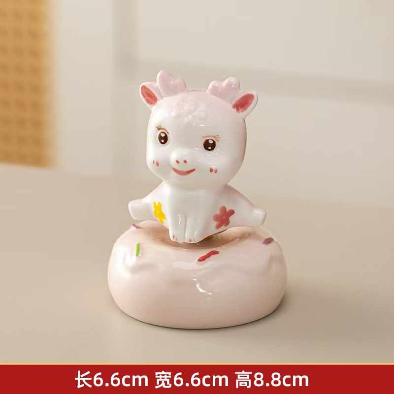 Mayorista lindo gato de ganancia girar la decoración de escritorio Jingdezhen cerámica pequeña decoración cerámica girar decoración