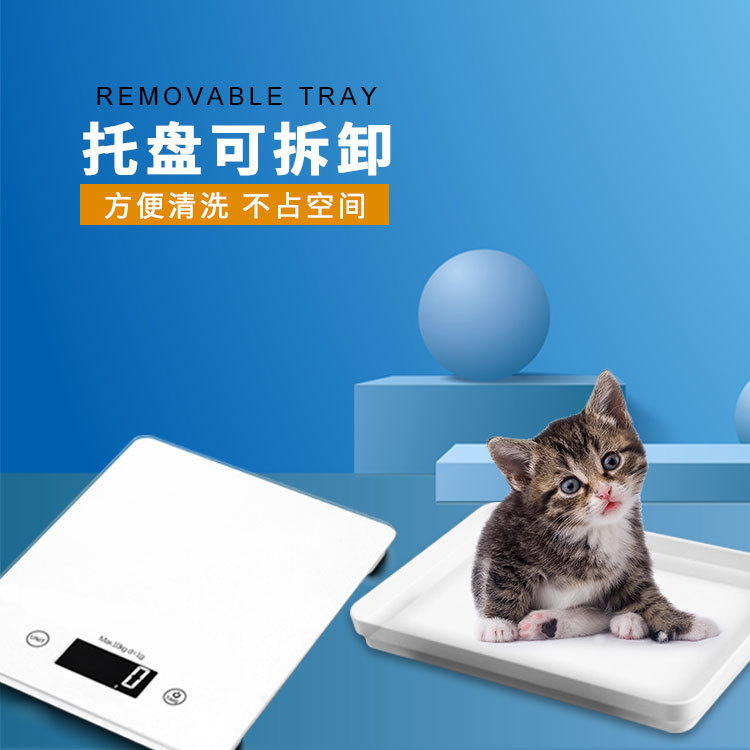 Cross-border mini pet scale manufacturer, detachable tray, cat and dog pet hospital weighing scale, small pet digital scale