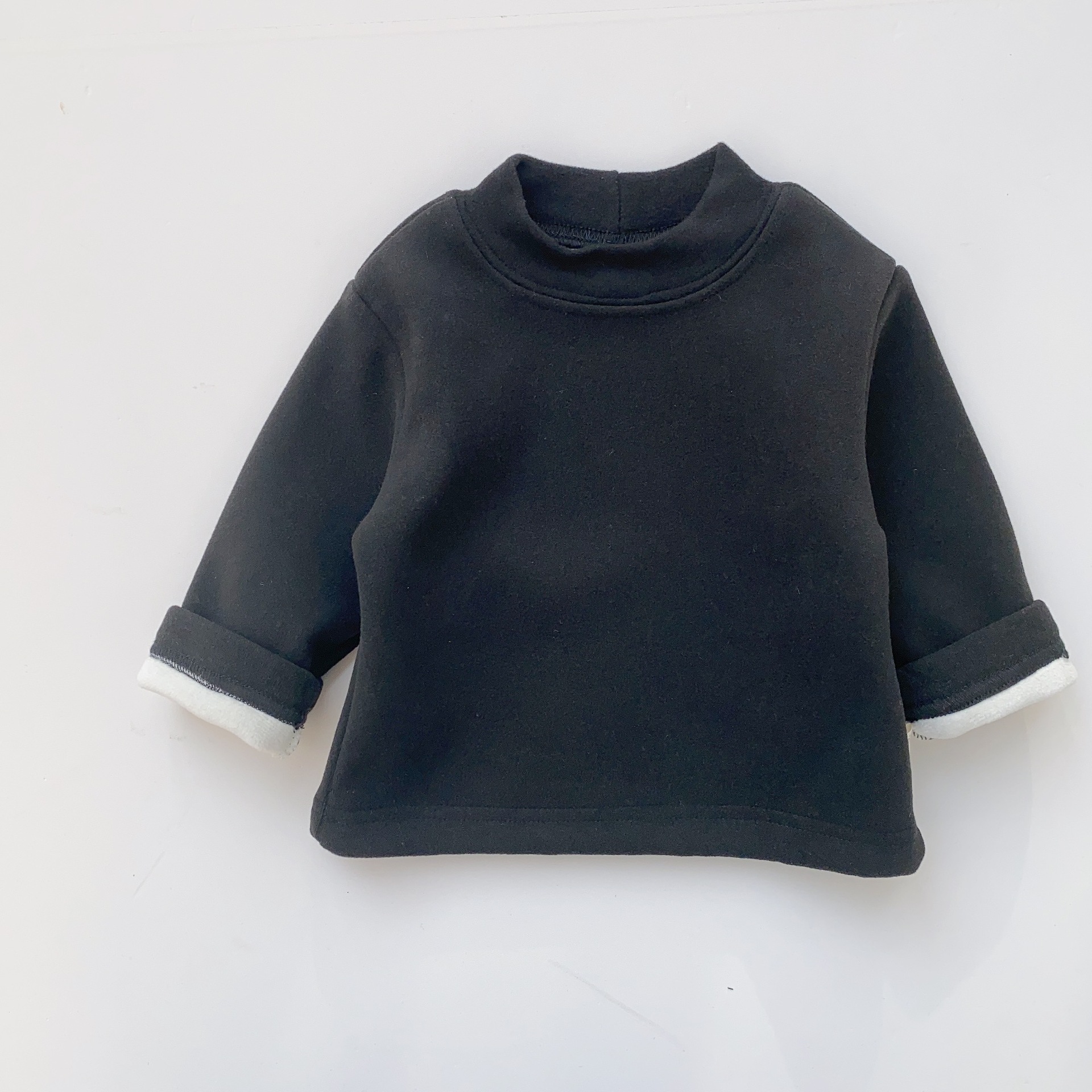 Camisa de fondo forrada de lana para niños de invierno para niños ropa infantil de estilo coreano suéter engrosado niños y niñas de manga larga superior caliente