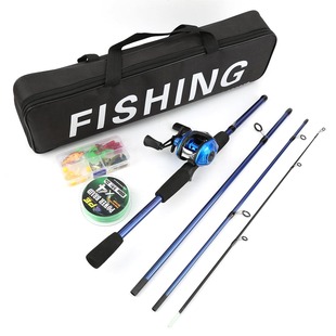 Cross-Border Popular Plug-In Fishing Rod, Fiberglass Water Droplet Reel 1.8m Fishing Rod, Fishing Gear and Equipment, Complete Set of Throwing Rods