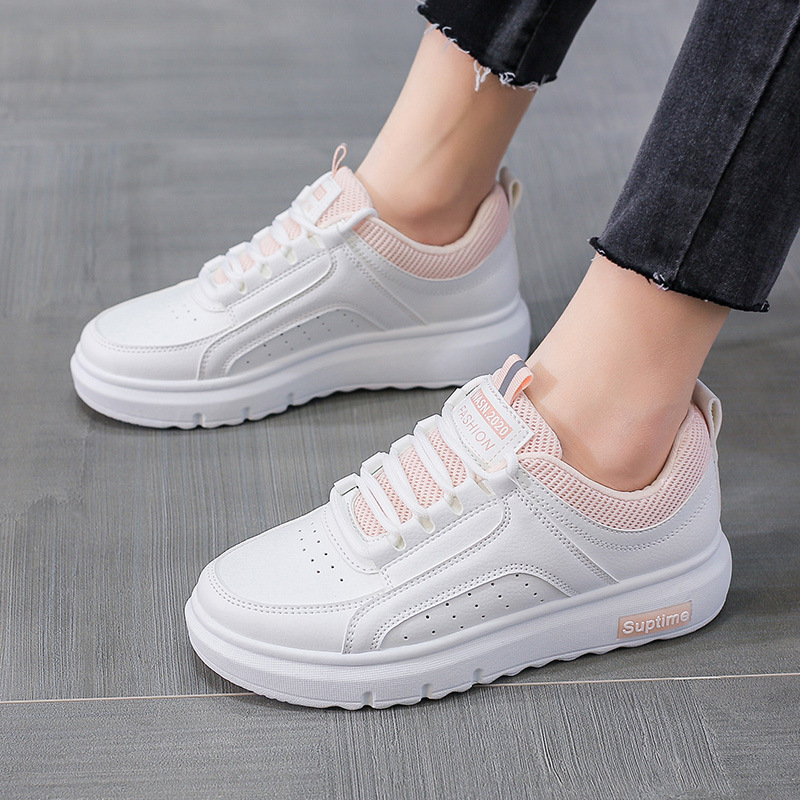 2021 Spring new pattern Korean Edition Versatile The thickness of the bottom White shoes ventilation student Basics leisure time skate shoes NK102