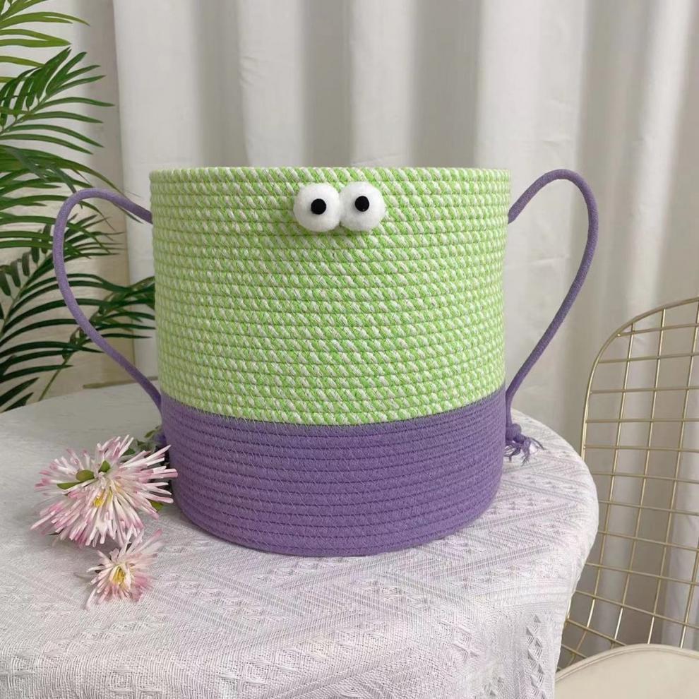 Cute Style Cute Cartoon Eye Cotton Rope Storage Basket