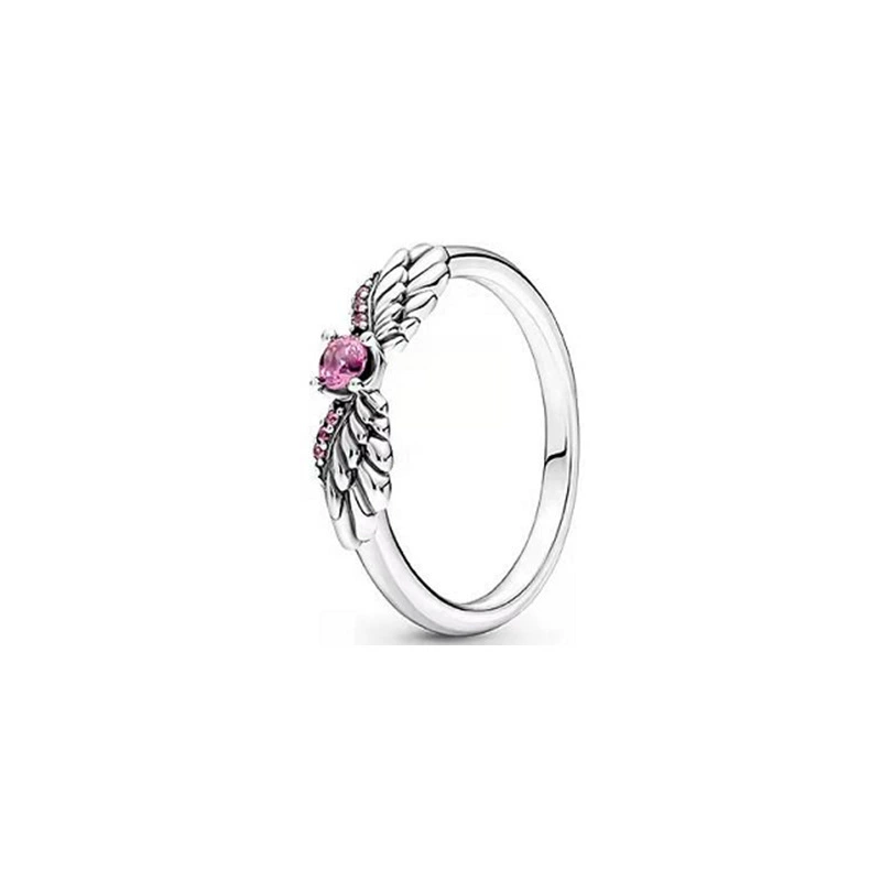 Panjiadorla white copper silver -plated ring new style shining wishes bone angel wing, Minnie rings European and American rings
